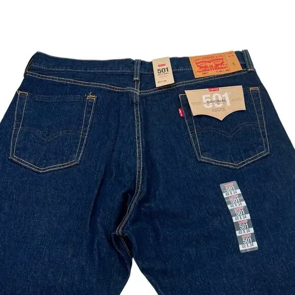 Levi’s 501 Original big E button fly men’s dark wash jeans